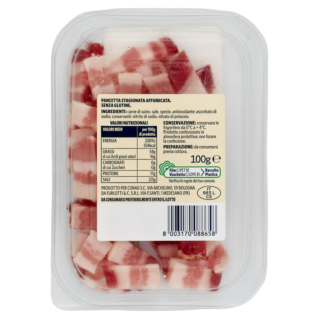 Pancetta Affumicata 100 g Sapori e Dintorni Conad