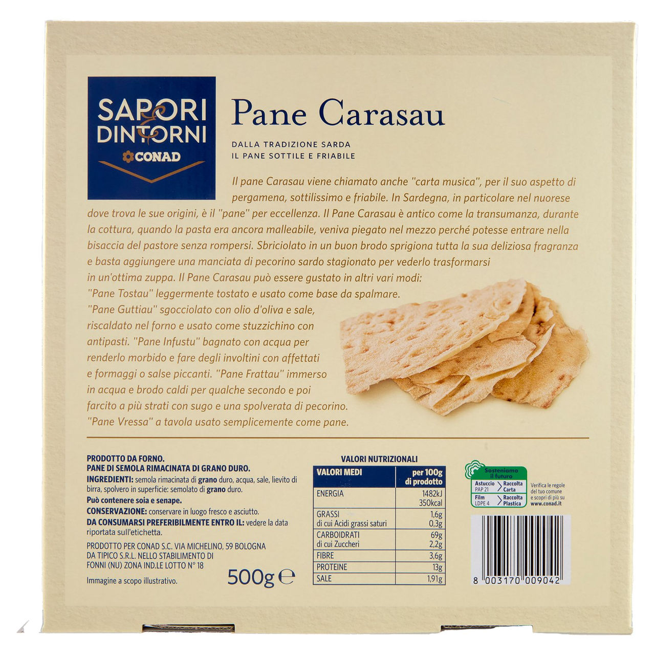 Pane Carasau 500 g Conad in vendita online