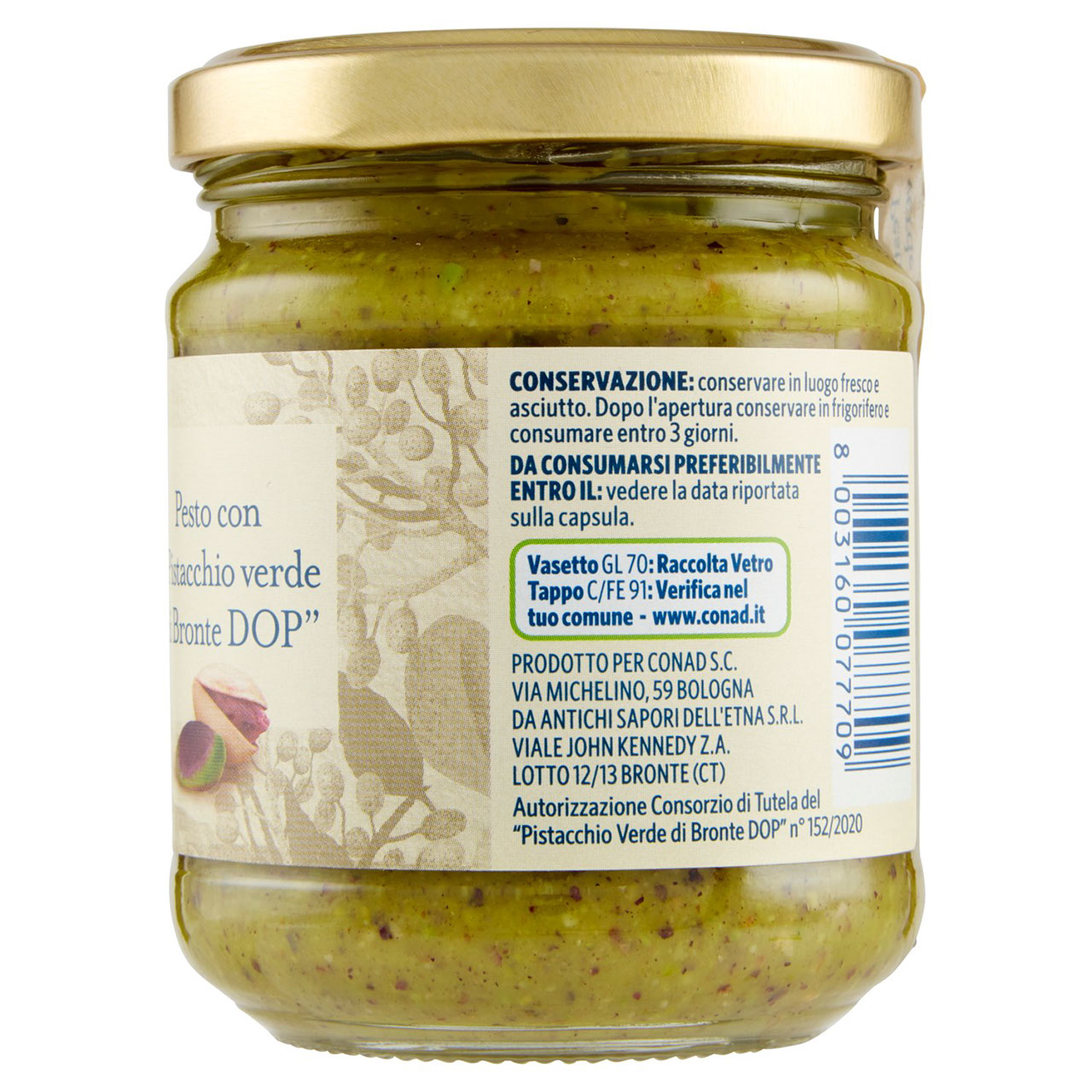 Pesto con Pistacchio di Bronte 190g Conad