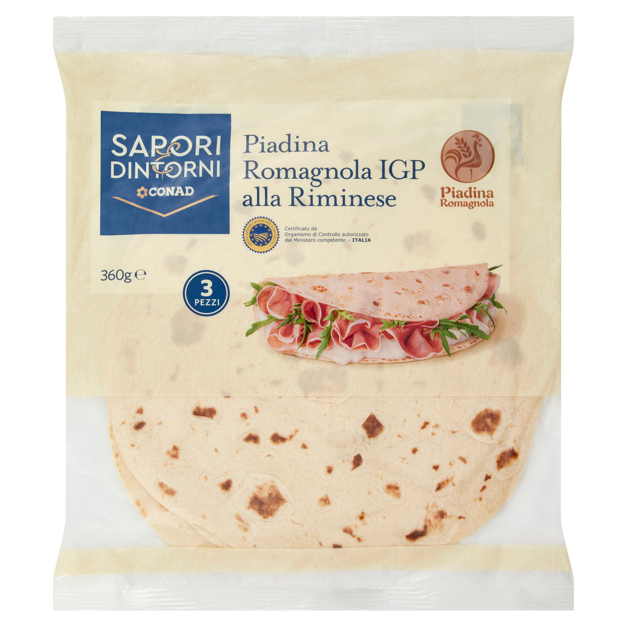 Piadina Romagnola IGP 3 pz. 360g Conad online