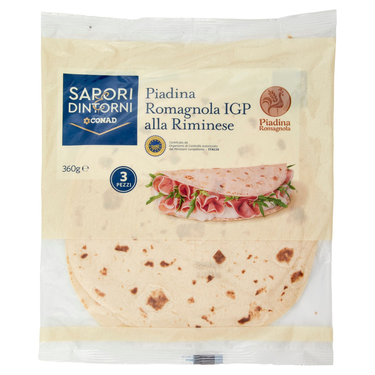 Piadina Romagnola IGP 3 pz. 360g Conad online