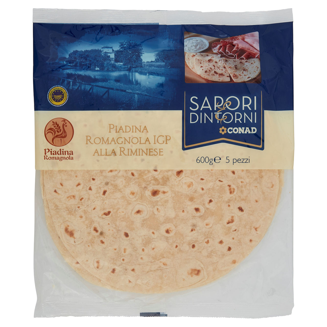 SAPORI & DINTORNI CONAD Piadina Romagnola IGP alla Riminese 5 pezzi 600 g