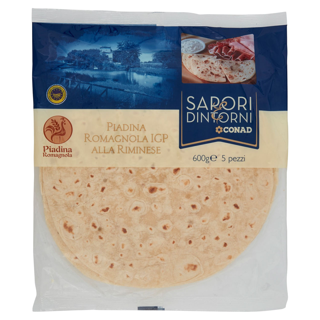 SAPORI & DINTORNI CONAD Piadina Romagnola IGP alla Riminese 5 pezzi 600 g