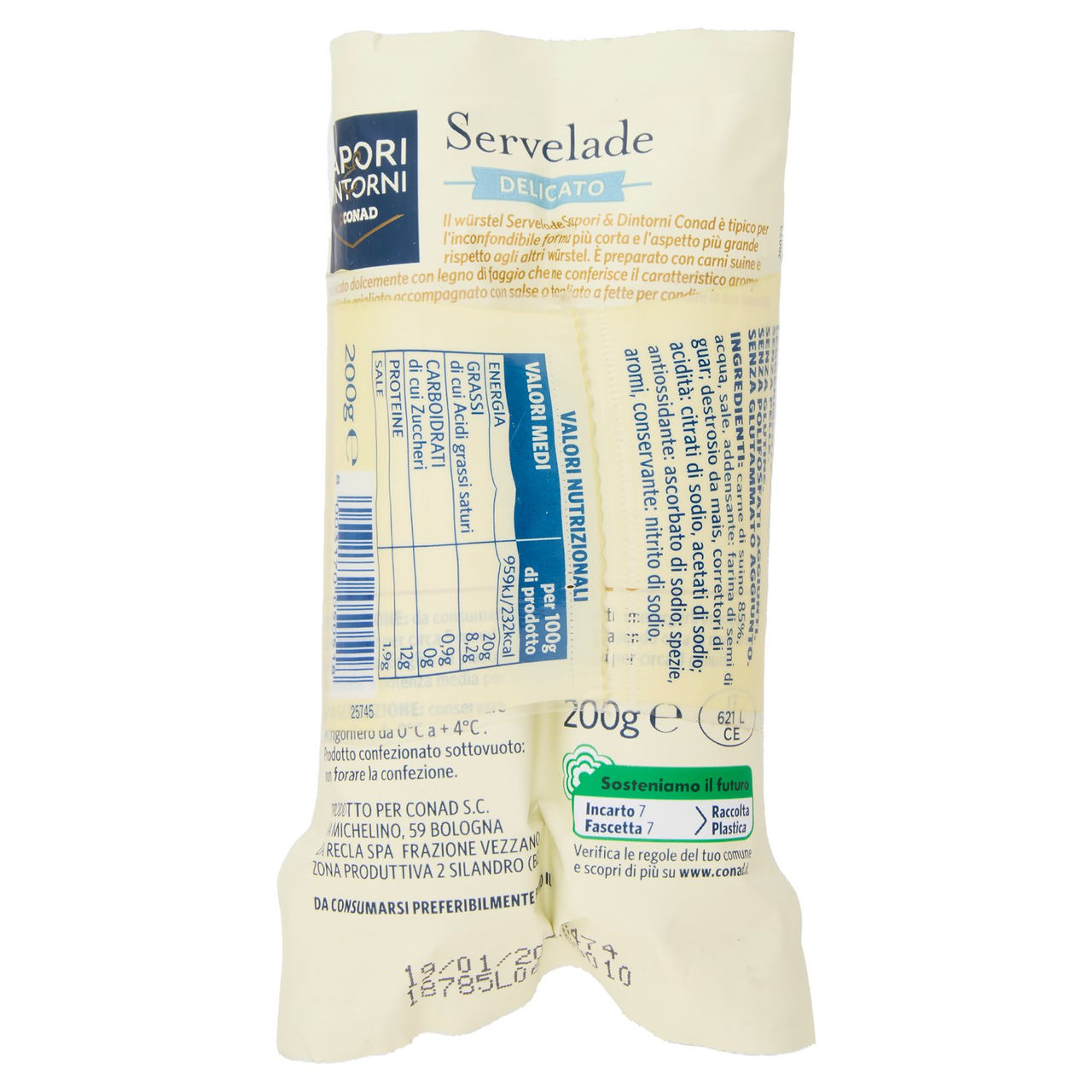 Servelade 2 Würstel 200 g Conad in vendita online