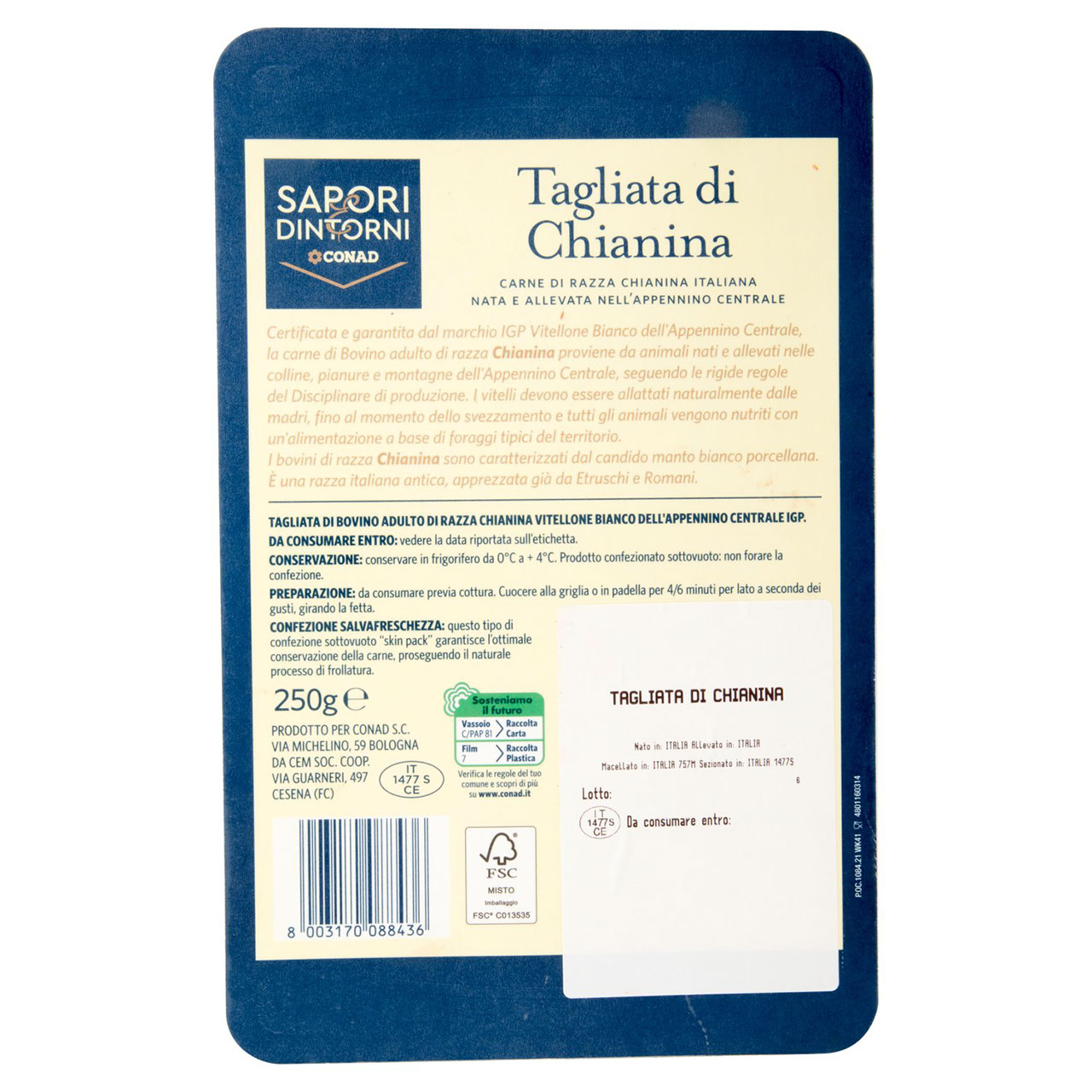 Tagliata di Chianina 250 g Sapori e Dintorni