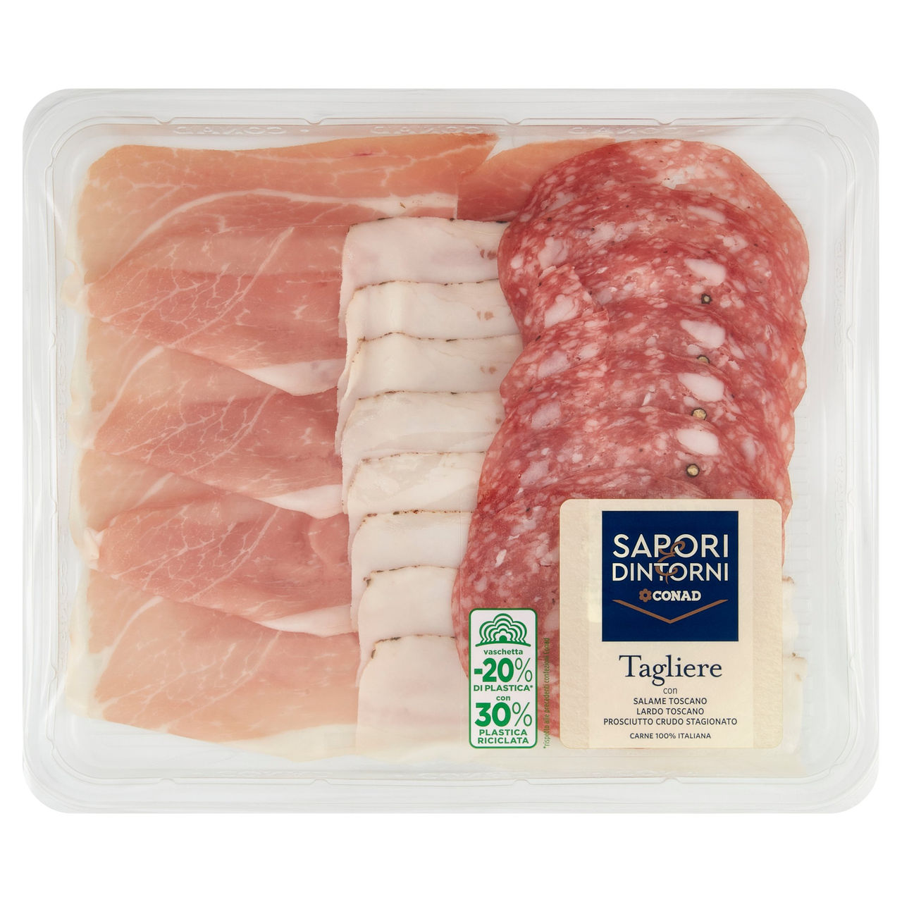 SAPORI & DINTORNI CONAD Tagliere Salame Toscano, Lardo Toscano, Prosciutto Crudo Stagionato 0,120 kg