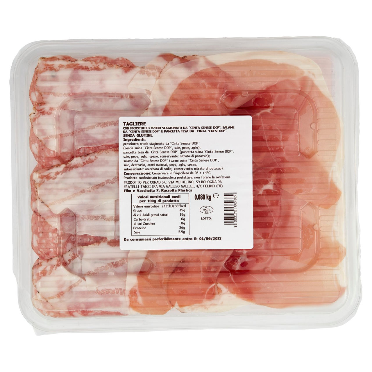 SAPORI & DINTORNI CONAD Tagliere Salumi da "Cinta Senese DOP" 0,080 kg