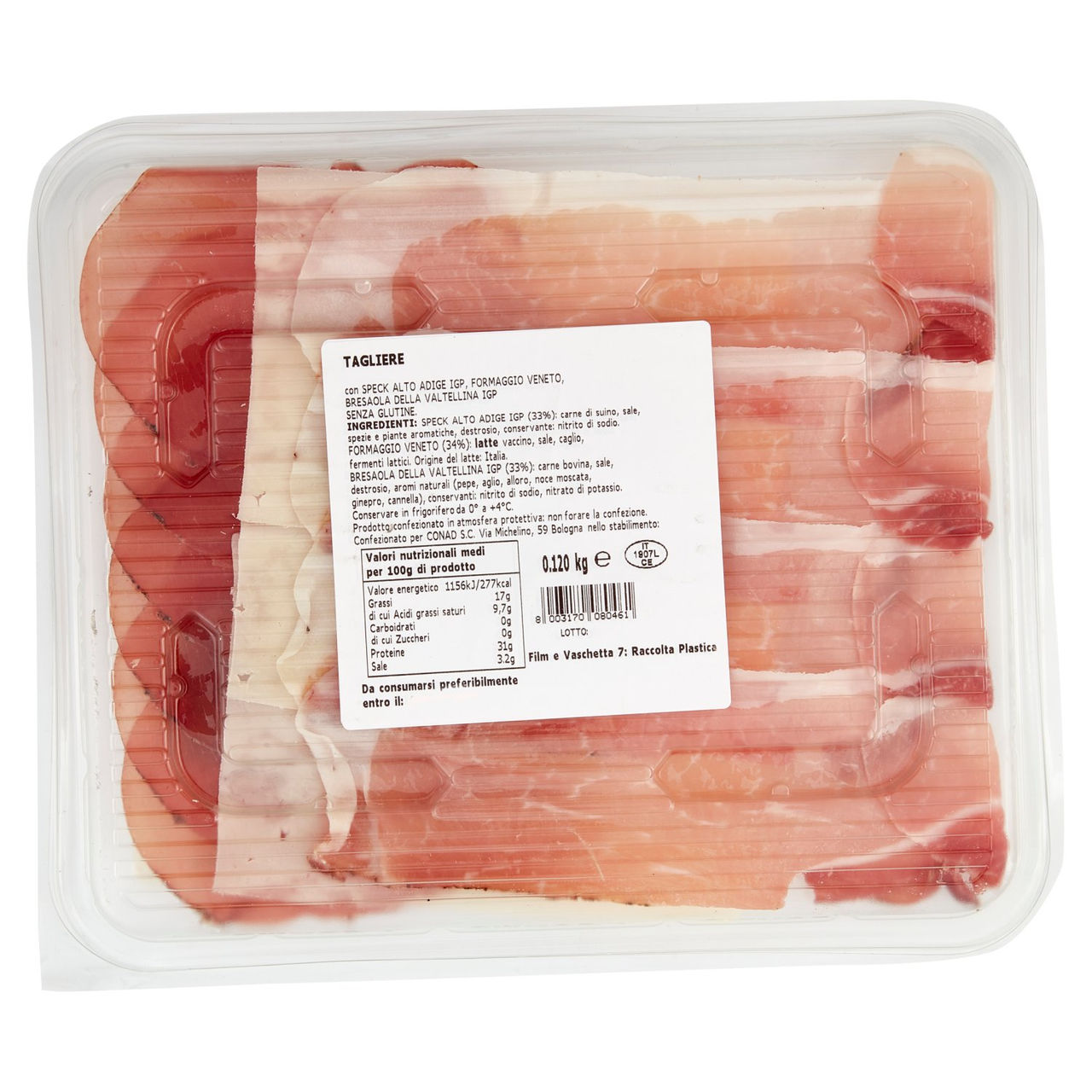 Tagliere Speck Formaggio Bresaola 120 g