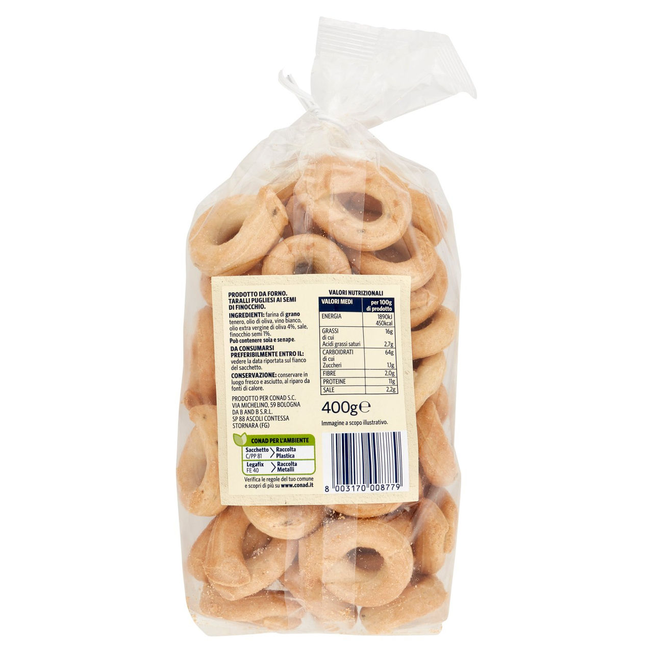 Taralli Pugliesi Semi Finocchio 400 g Conad online