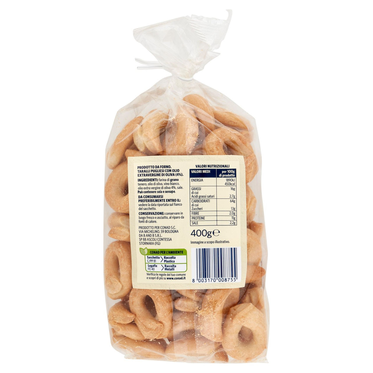 Taralli Pugliesi con Olio EVO 400g Conad online