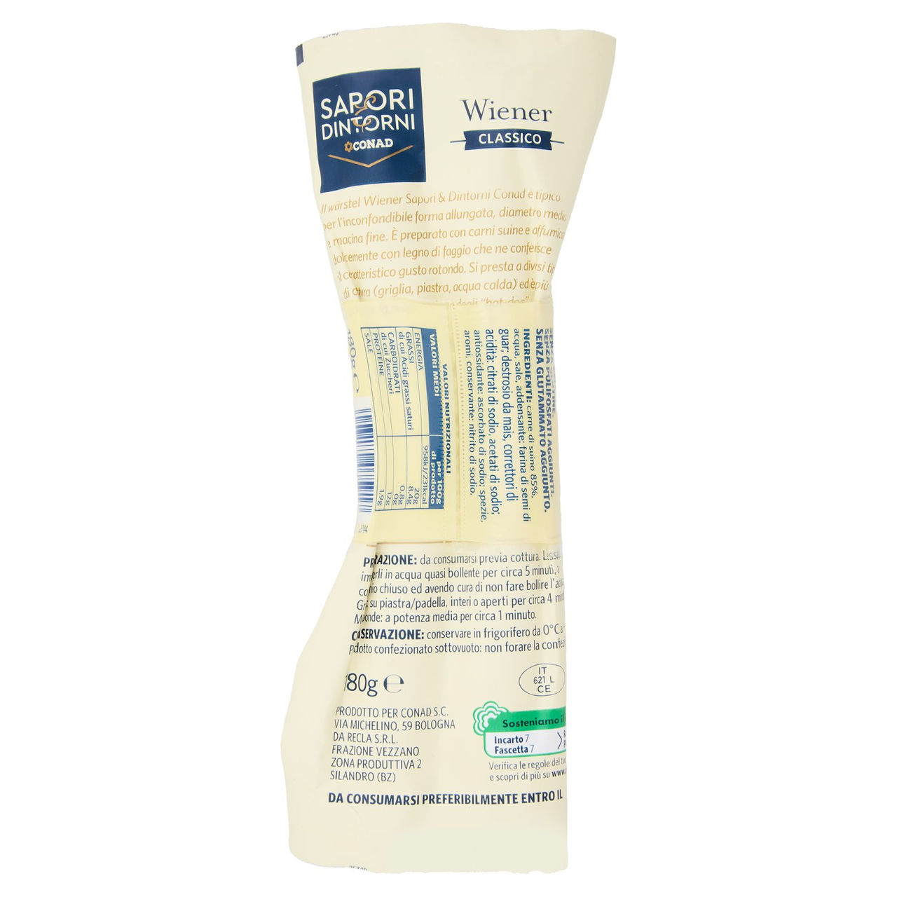 Wiener 2 pezzi 180 g Sapori e Dintorni Conad
