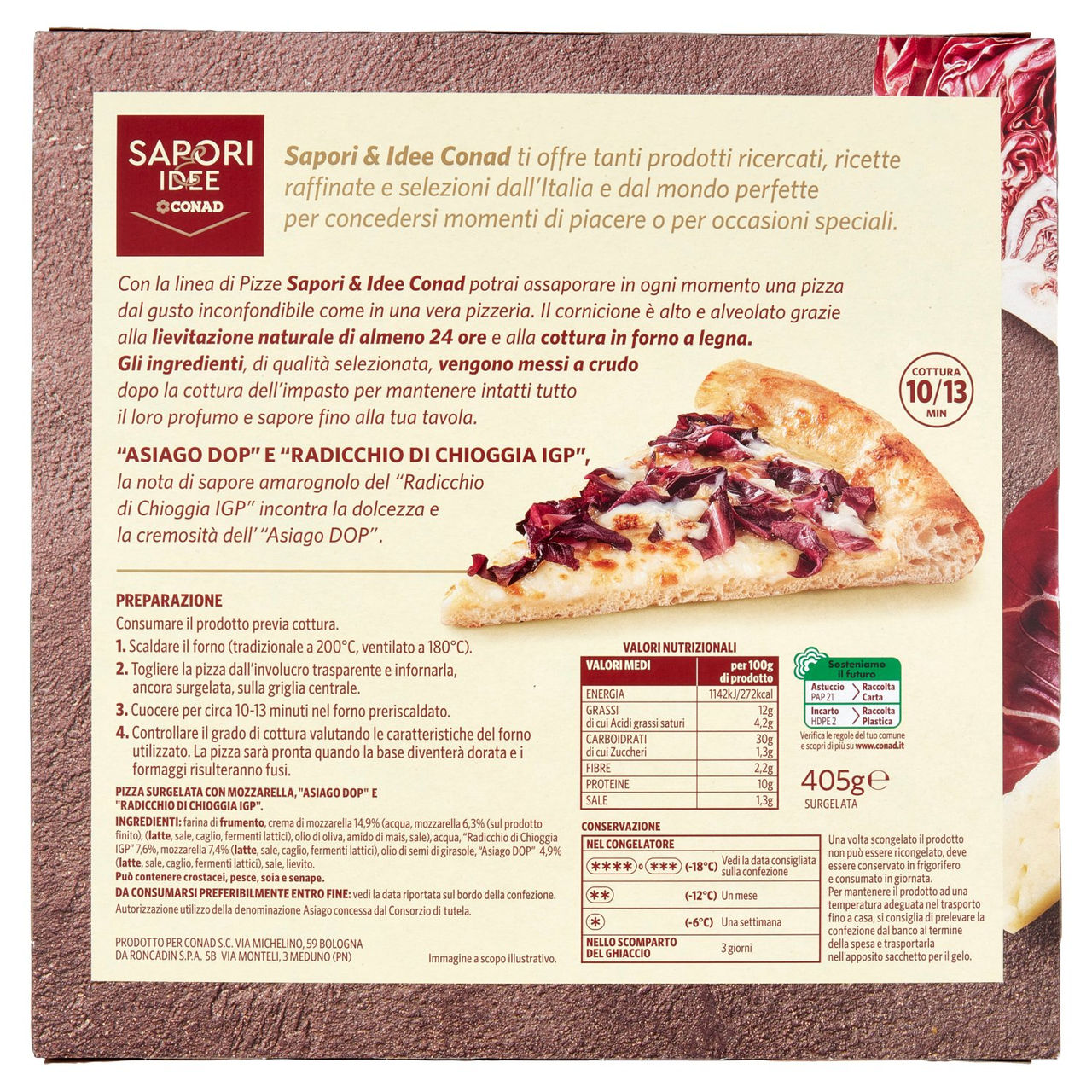 Pizza con asiago DOP Conad in vendita online