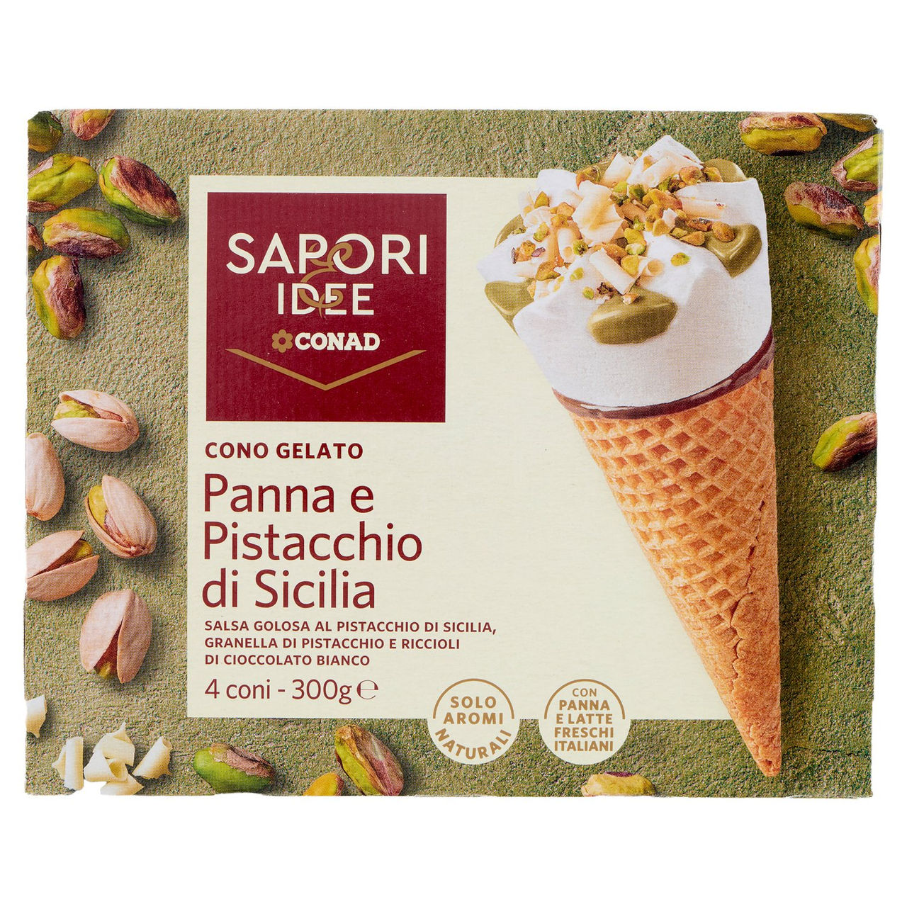 Cono gelato Panna e Pistacchio di Sicilia