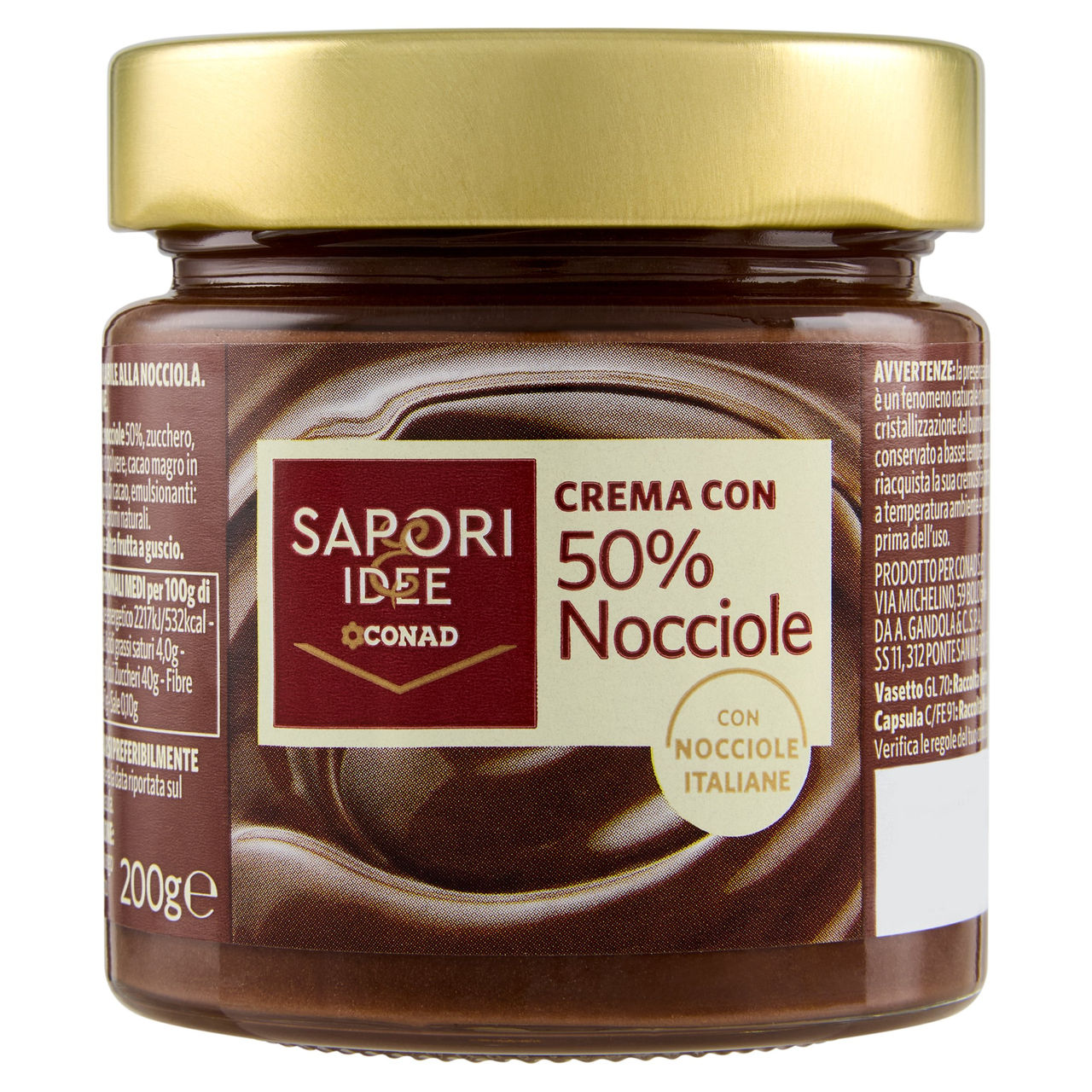 SAPORI & IDEE CONAD Crema con 50% Nocciole 200 g