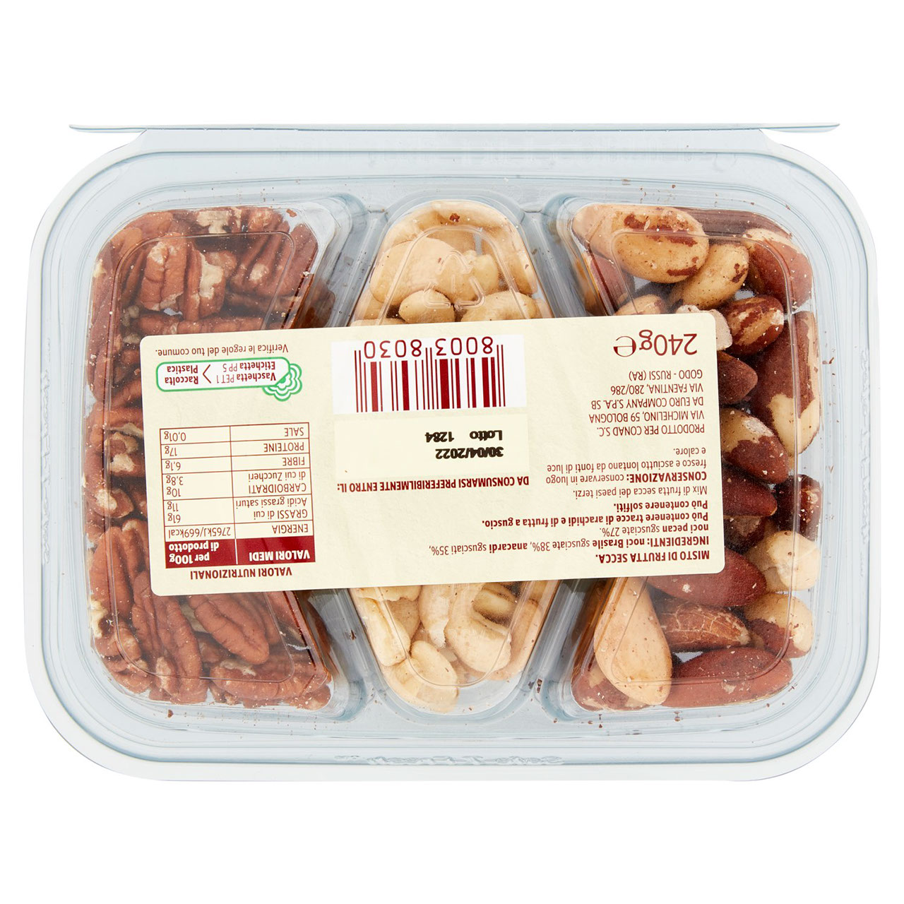 Croccanti Delizie Noci Brasile, Pecan e Anacardi