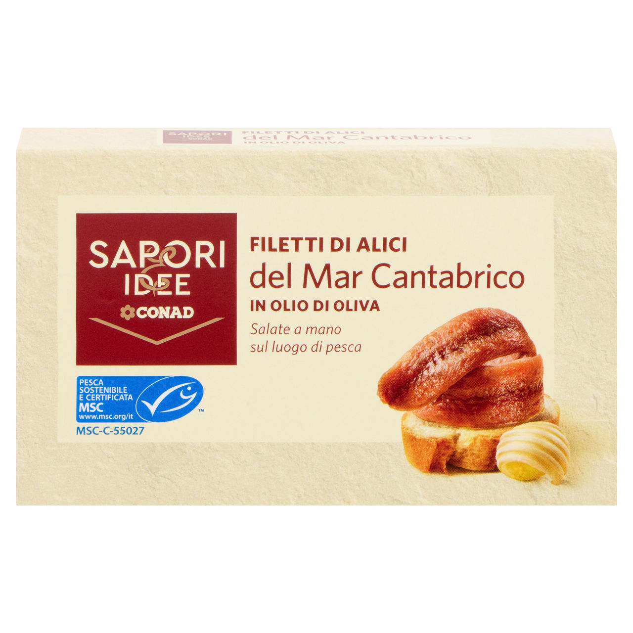 SAPORI & IDEE CONAD Filetti di Alici del Mar Cantabrico in Olio di Oliva 76 g