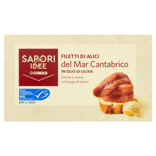 SAPORI & IDEE CONAD Filetti di Alici del Mar Cantabrico in Olio di Oliva 76 g
