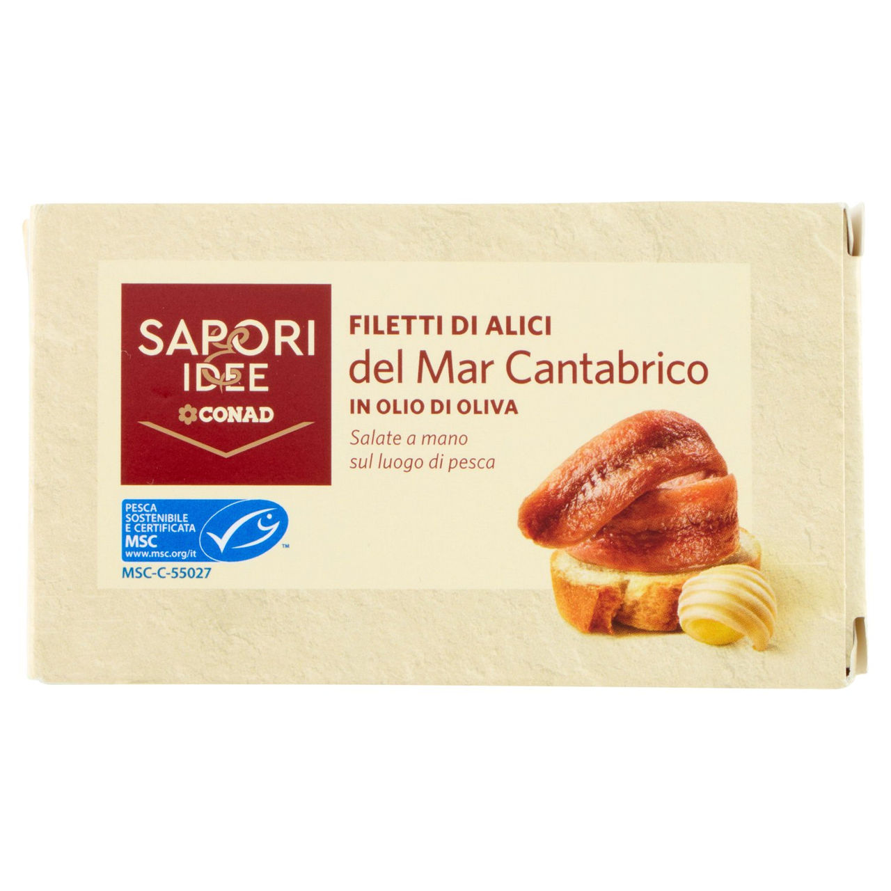 SAPORI & IDEE CONAD Filetti di Alici del Mar Cantabrico in Olio di Oliva 76 g