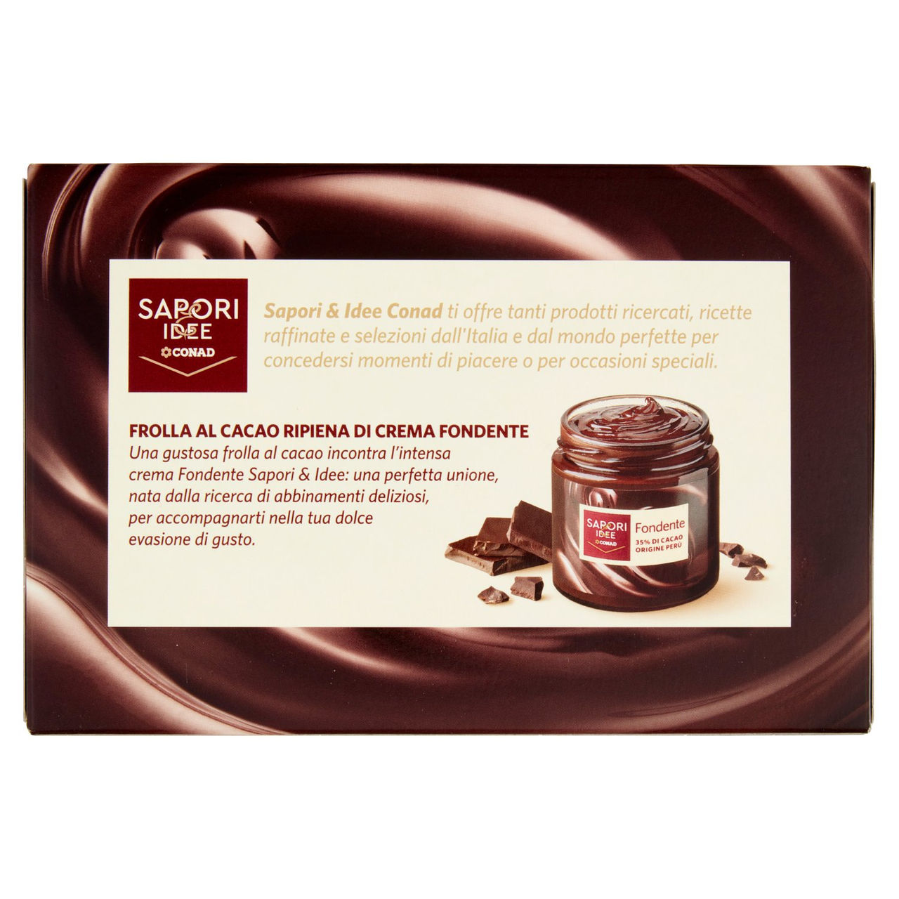 SAPORI & IDEE CONAD Frolla al Cacao Ripiena di Crema Fondente 150 g