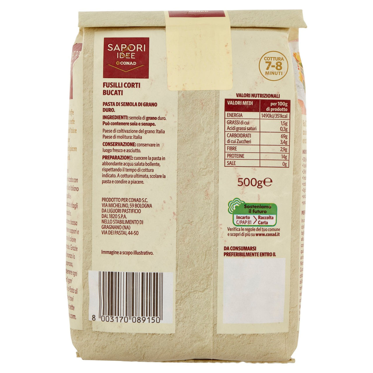 SAPORI & IDEE CONAD Fusilli Corti Bucati 500 g
