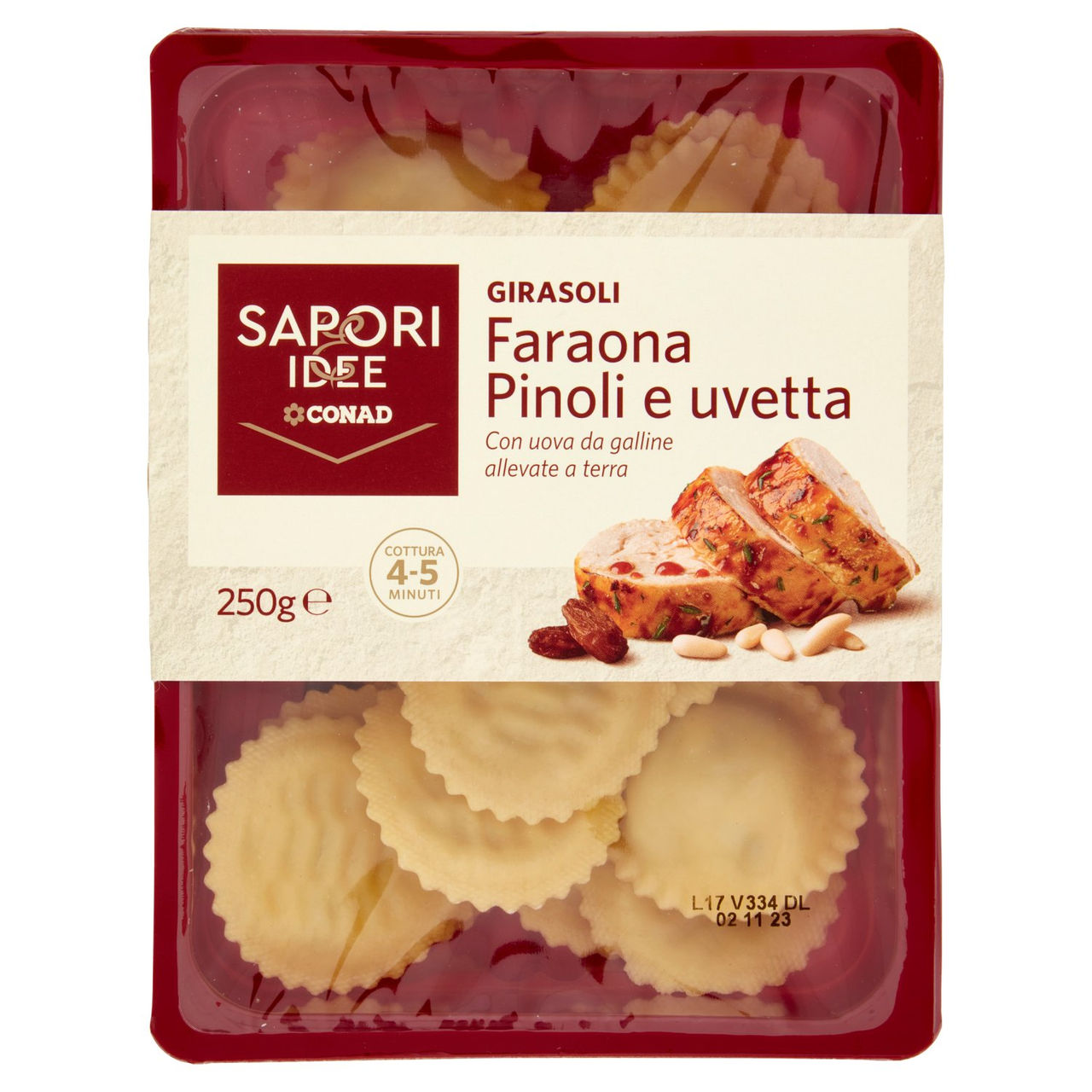 SAPORI & IDEE CONAD Girasoli Faraona Pinoli e uvetta 250 g