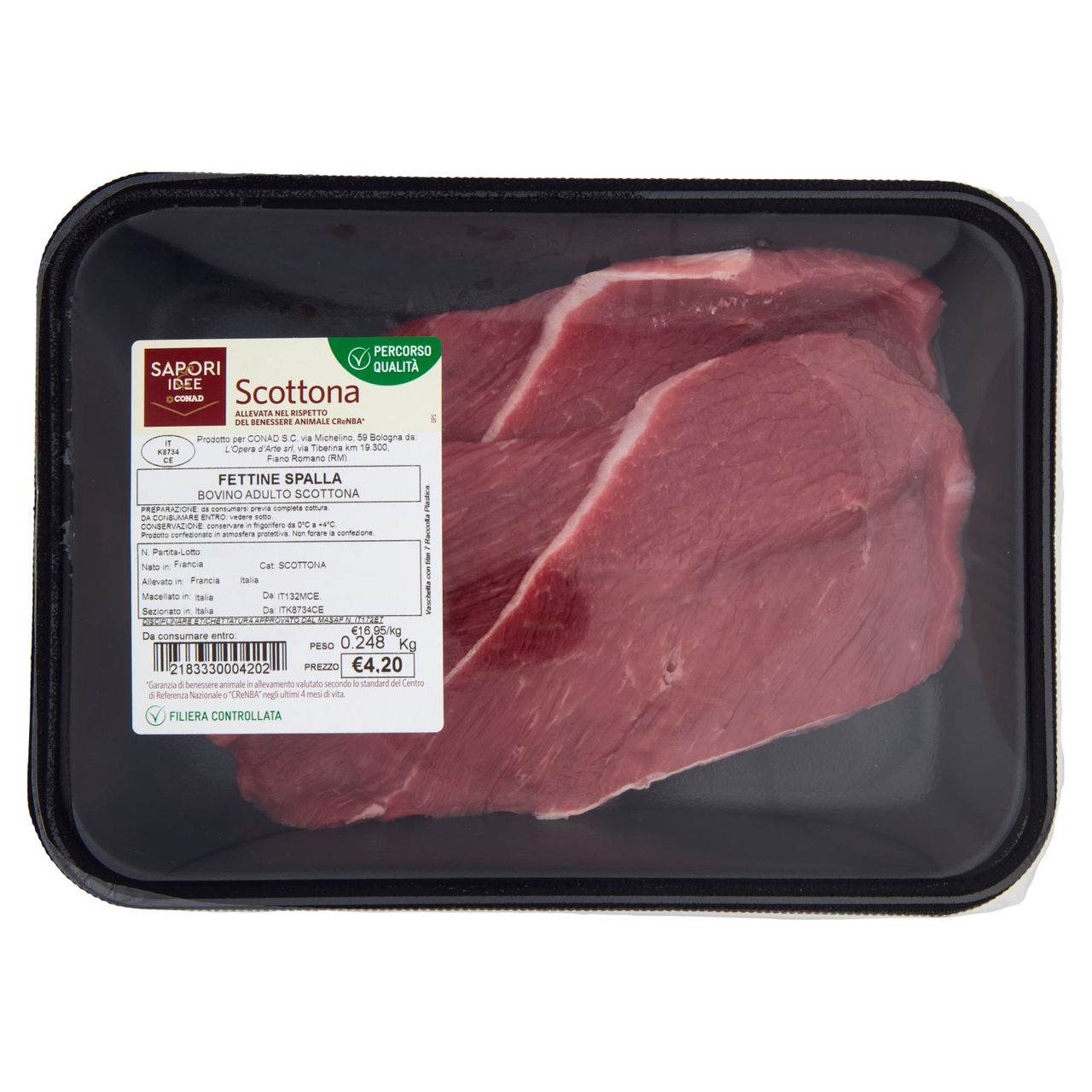 SAPORI & IDEE CONAD Percorso Qualità Fettine Spalla Bovino Adulto Scottona