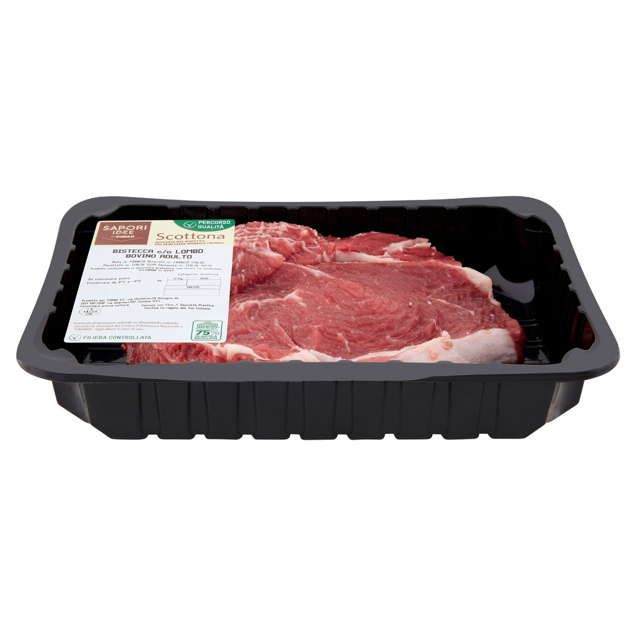 SAPORI E IDEE Percorso Qualità Scottona Bistecca di Lombo con Osso di Bovino Adulto Scottona