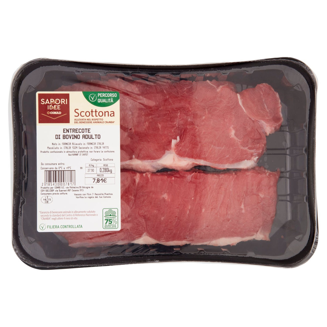 SAPORI & IDEE CONAD Percorso Qualità Scottona Entrecote di Bovino Adulto benessere