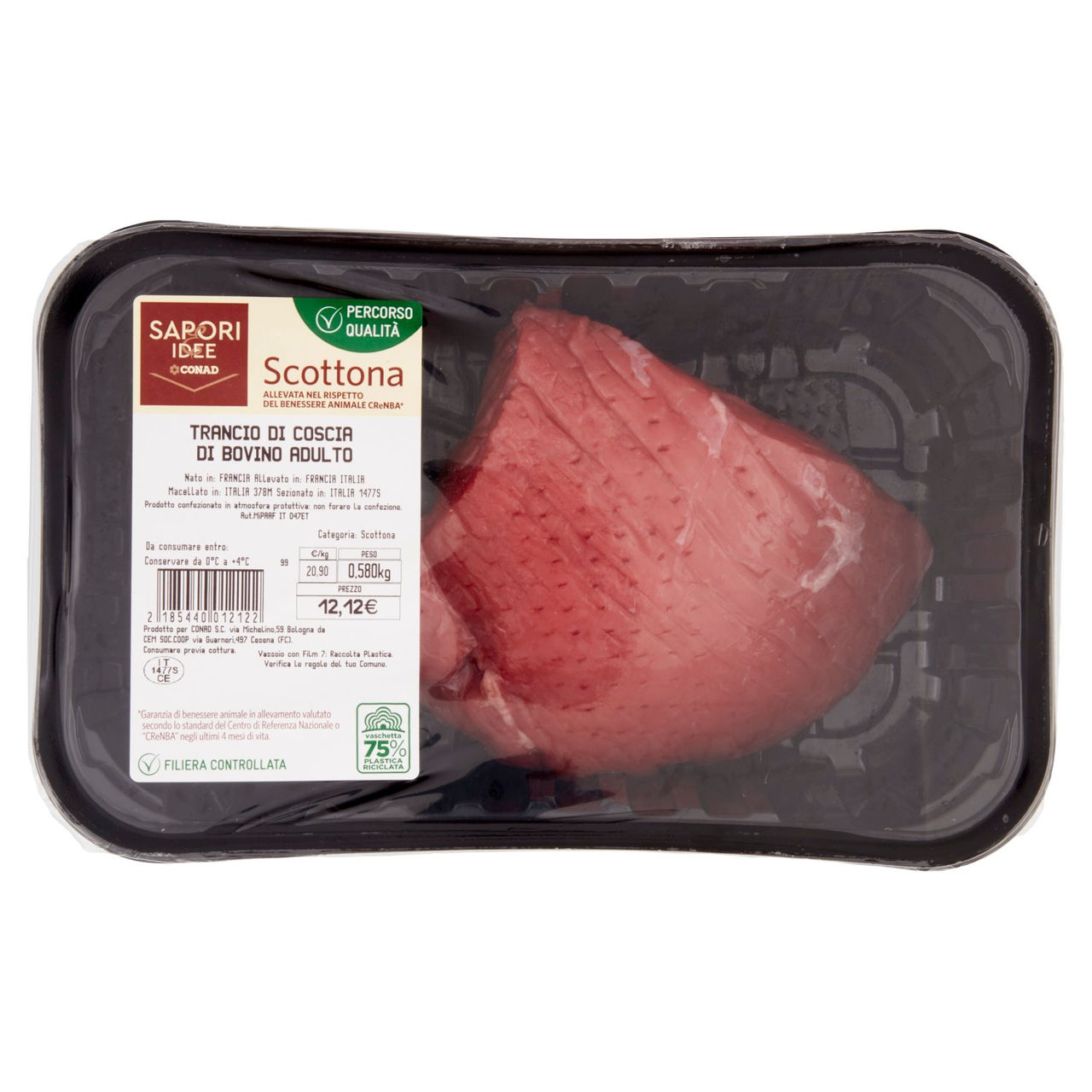 SAPORI & IDEE CONAD Percorso Qualità Scottona Trancio di Coscia di Bovino Adulto benessere