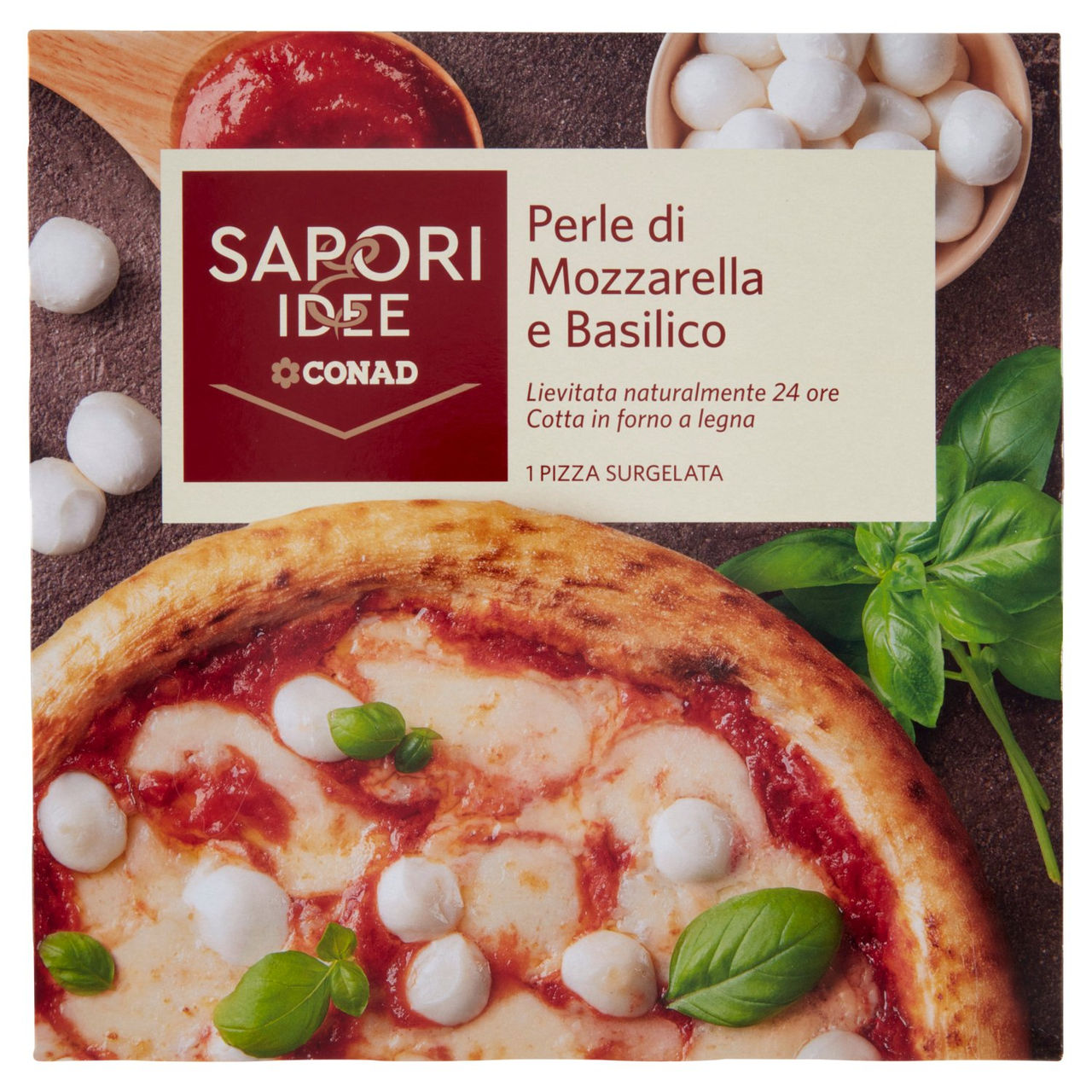 SAPORI & IDEE CONAD Perle di Mozzarella e Basilico 1 Pizza Surgelata 407 g