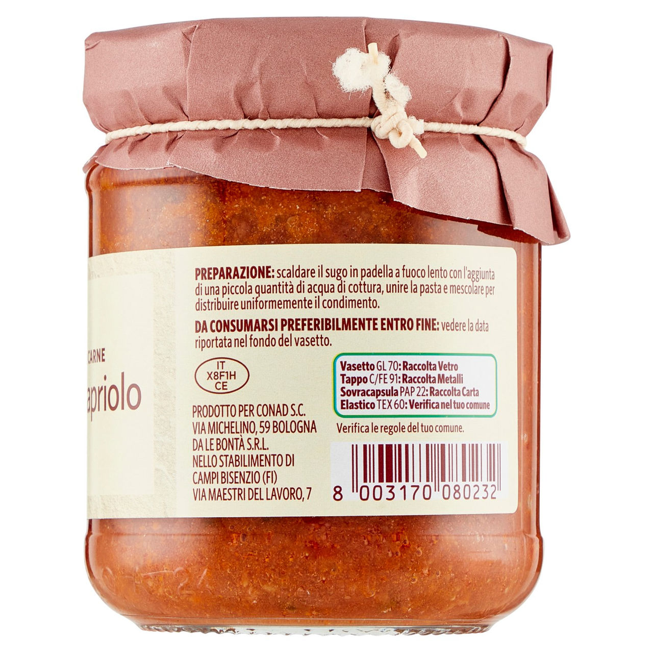 Ragù di carne di capriolo Conad in vendita online