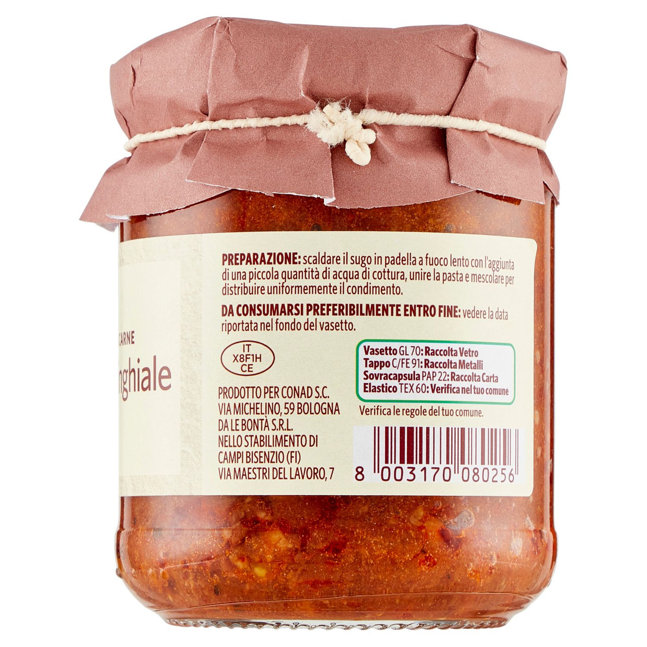 Ragù di Carne di Cinghiale 180 g Conad online