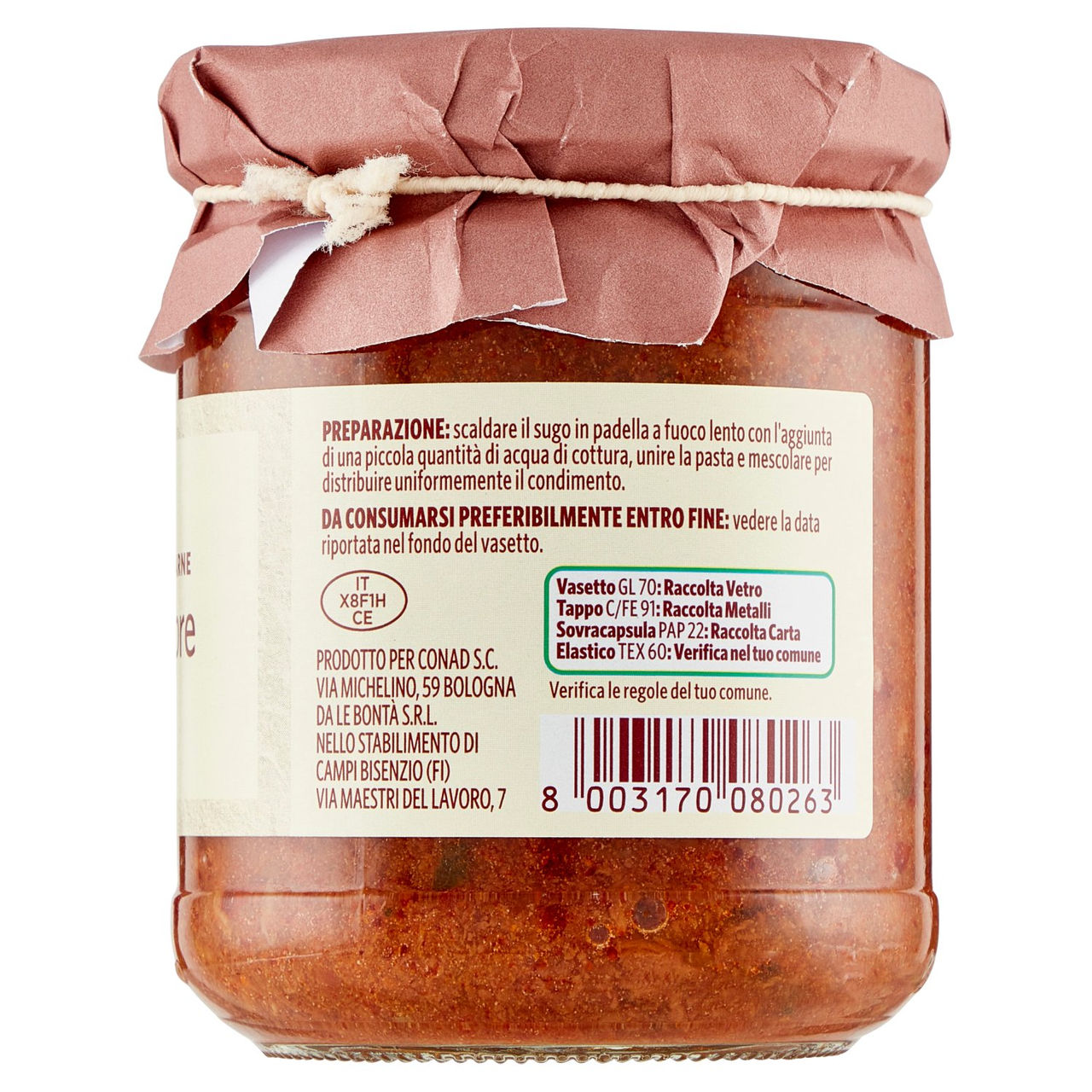 Ragù di Carne di Lepre 180 g Sapori e Idee Conad
