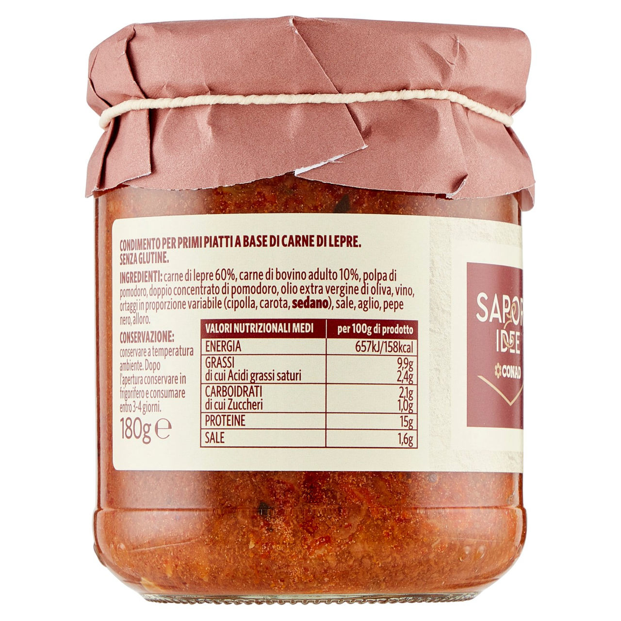 Ragù di Carne di Lepre 180 g Sapori e Idee Conad