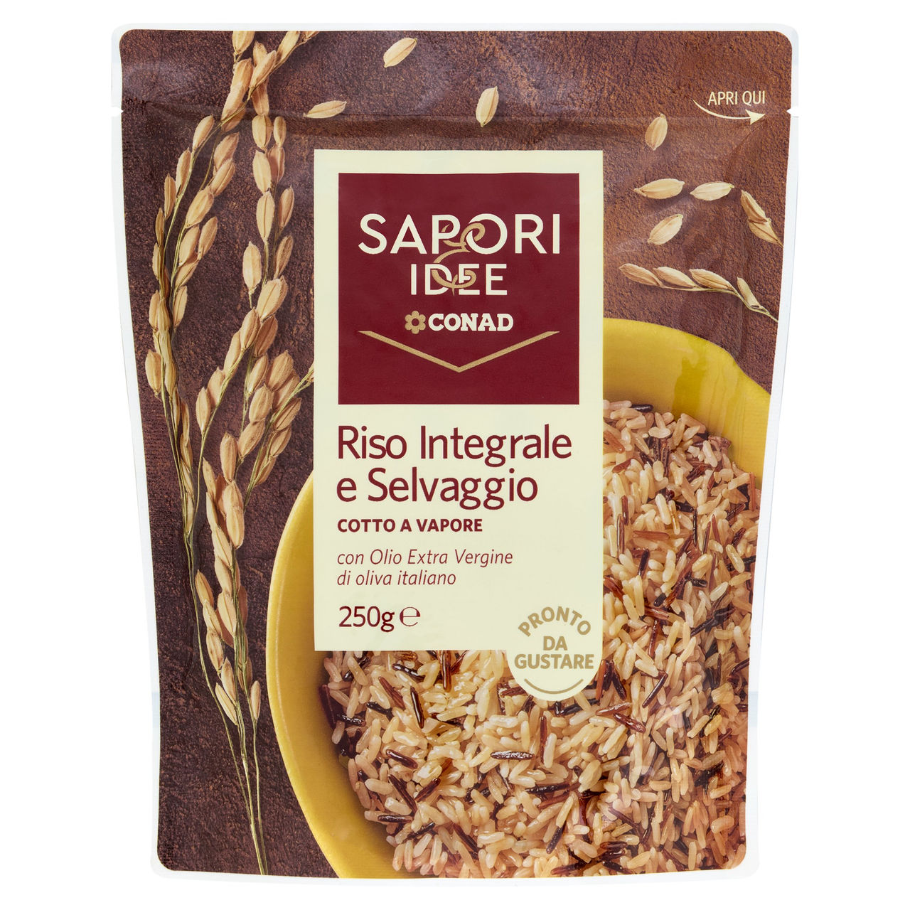 SAPORI & IDEE CONAD Riso Integrale e Selvaggio Cotto a Vapore 250 g