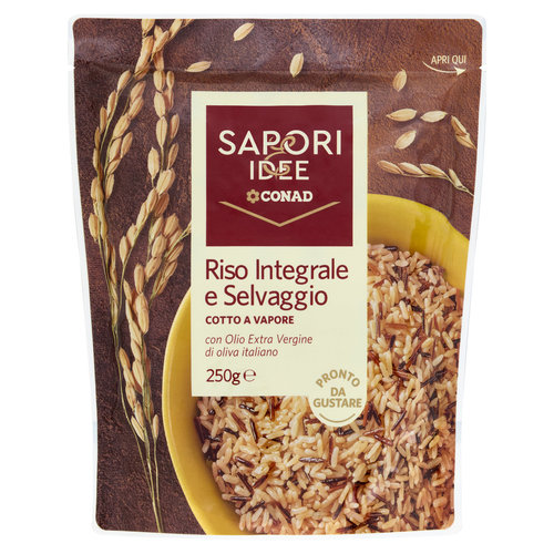 SAPORI & IDEE CONAD Riso Integrale e Selvaggio Cotto a Vapore 250 g