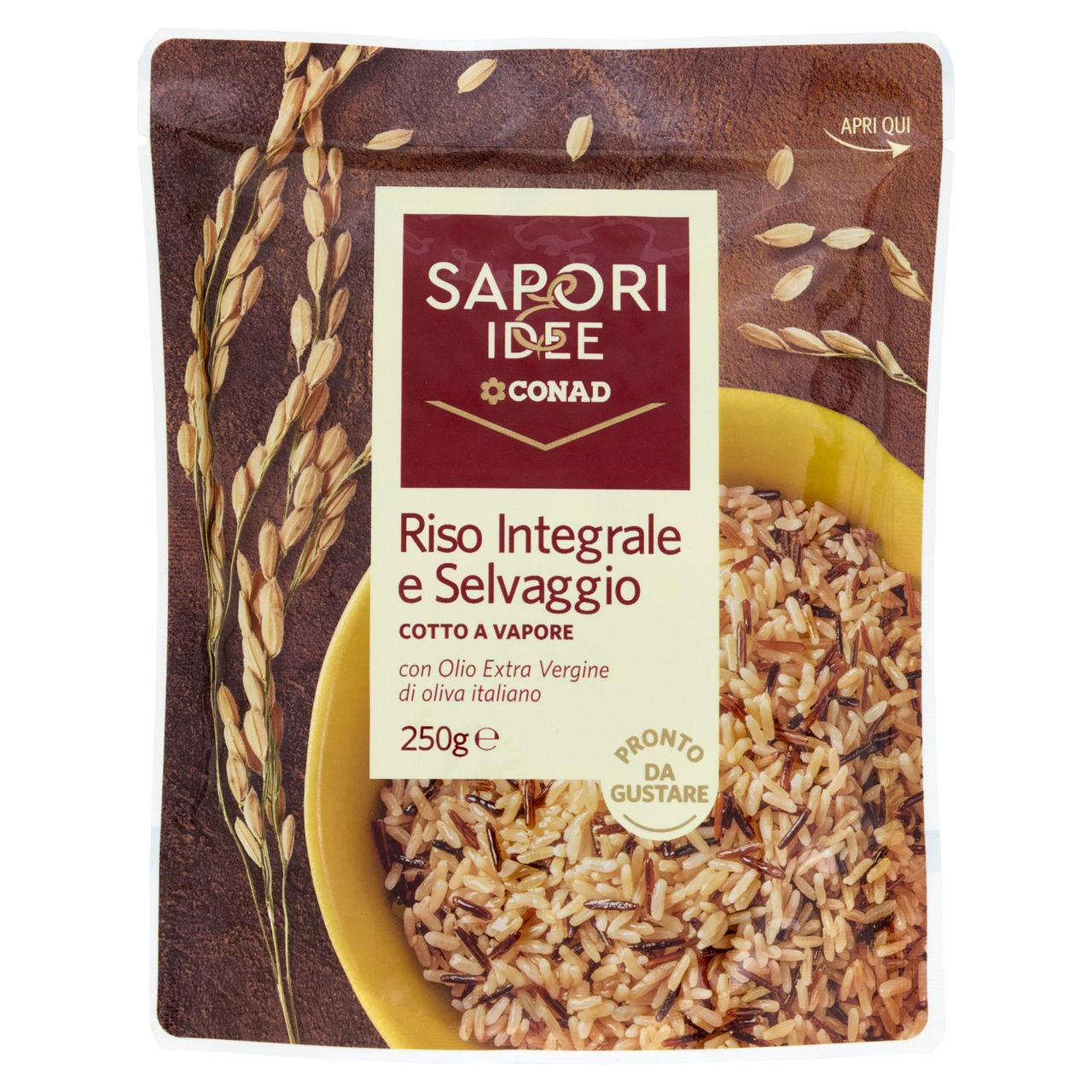 SAPORI & IDEE CONAD Riso Integrale e Selvaggio Cotto a Vapore 250 g