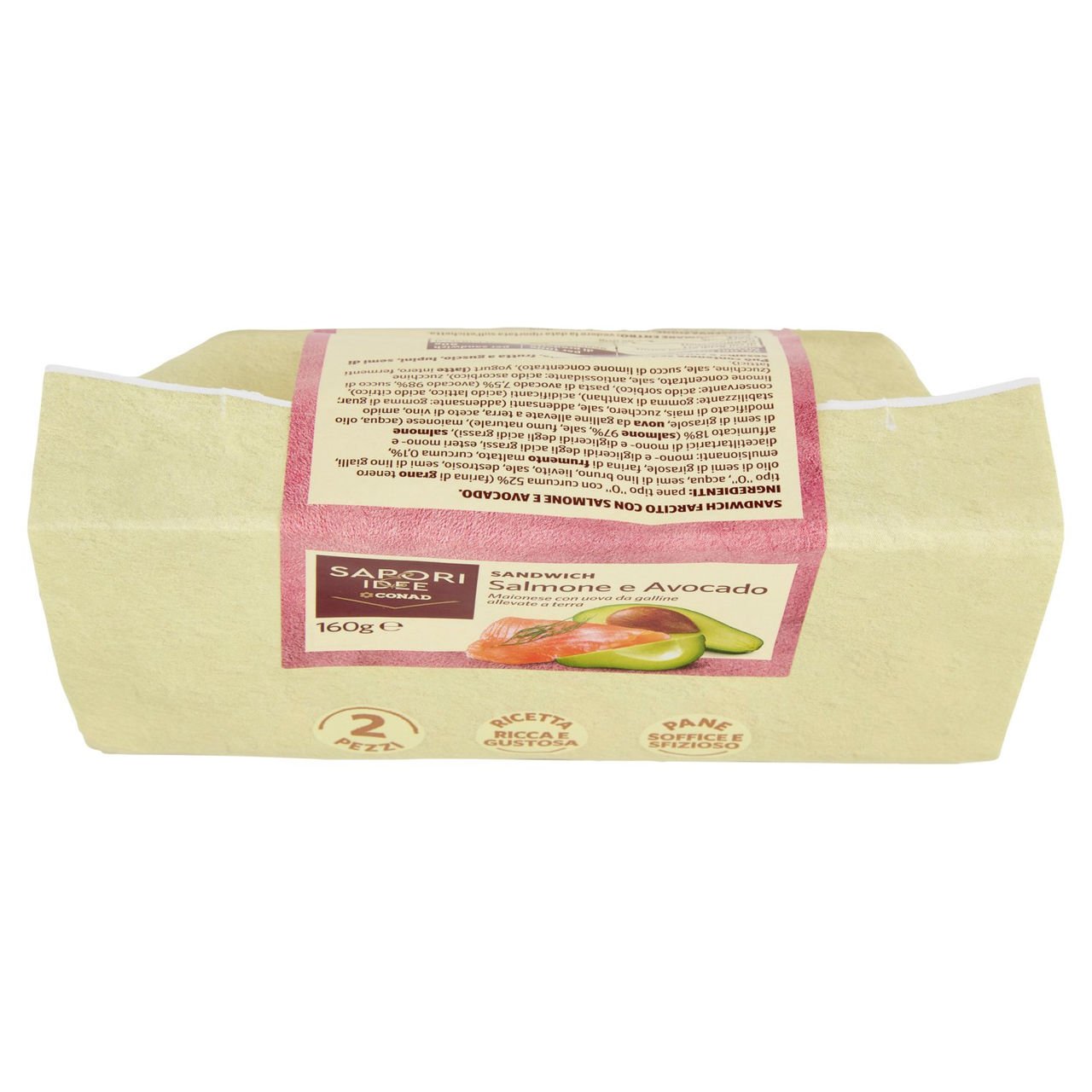 SAPORI & IDEE CONAD Sandwich Salmone e Avocado 2 Pezzi 160 g