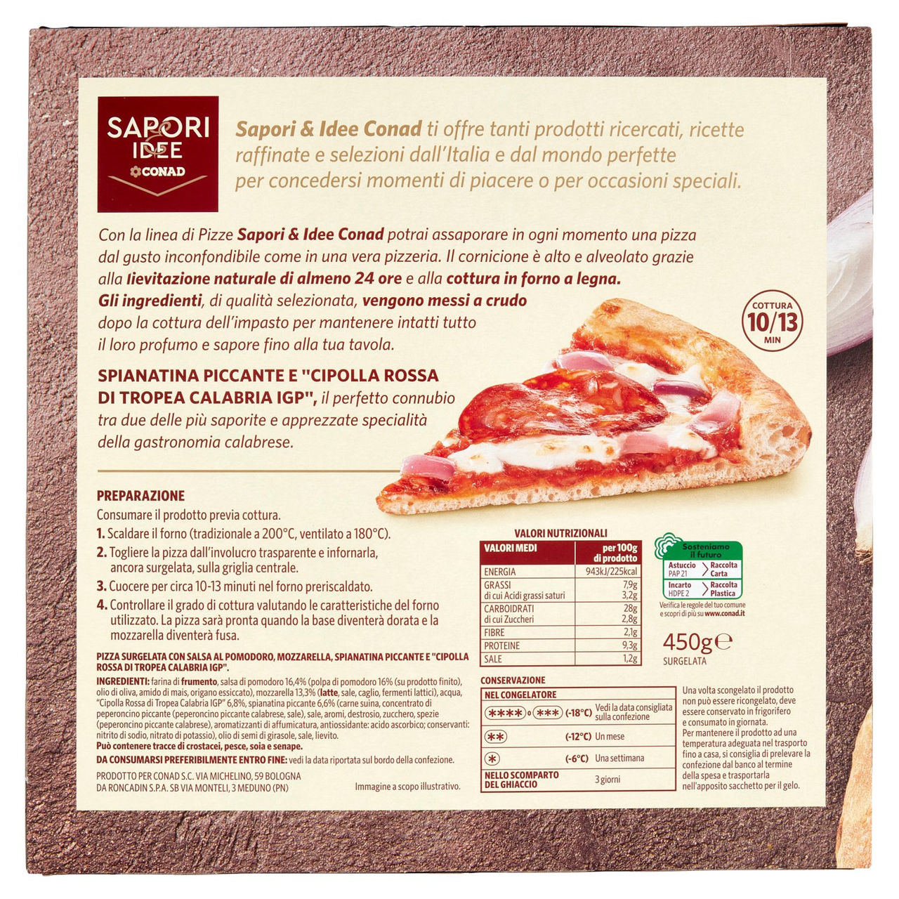 Pizza con cipolla rossa Conad in vendita online