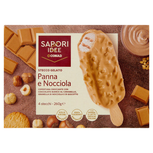 SAPORI & IDEE CONAD Stecco Gelato Panna e Nocciola 4 x 65 g