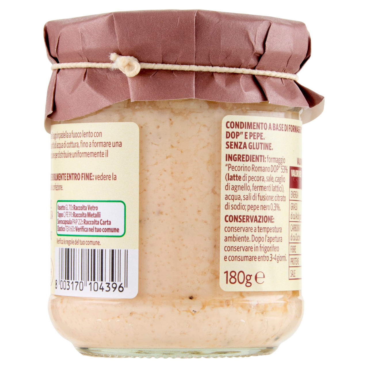 SAPORI & IDEE CONAD Sugo Cacio e Pepe con "Pecorino Romano DOP" 180 g