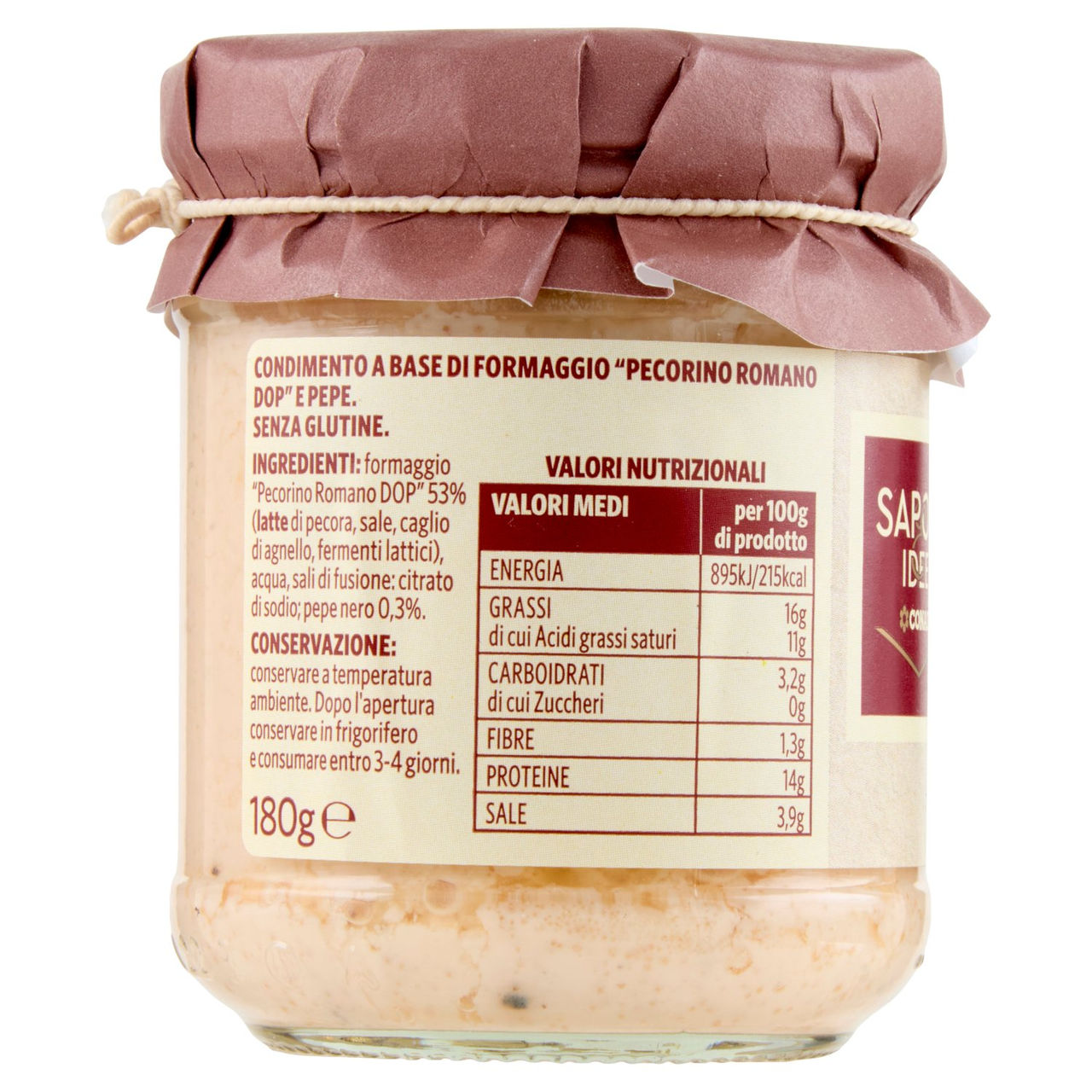 SAPORI & IDEE CONAD Sugo Cacio e Pepe con "Pecorino Romano DOP" 180 g