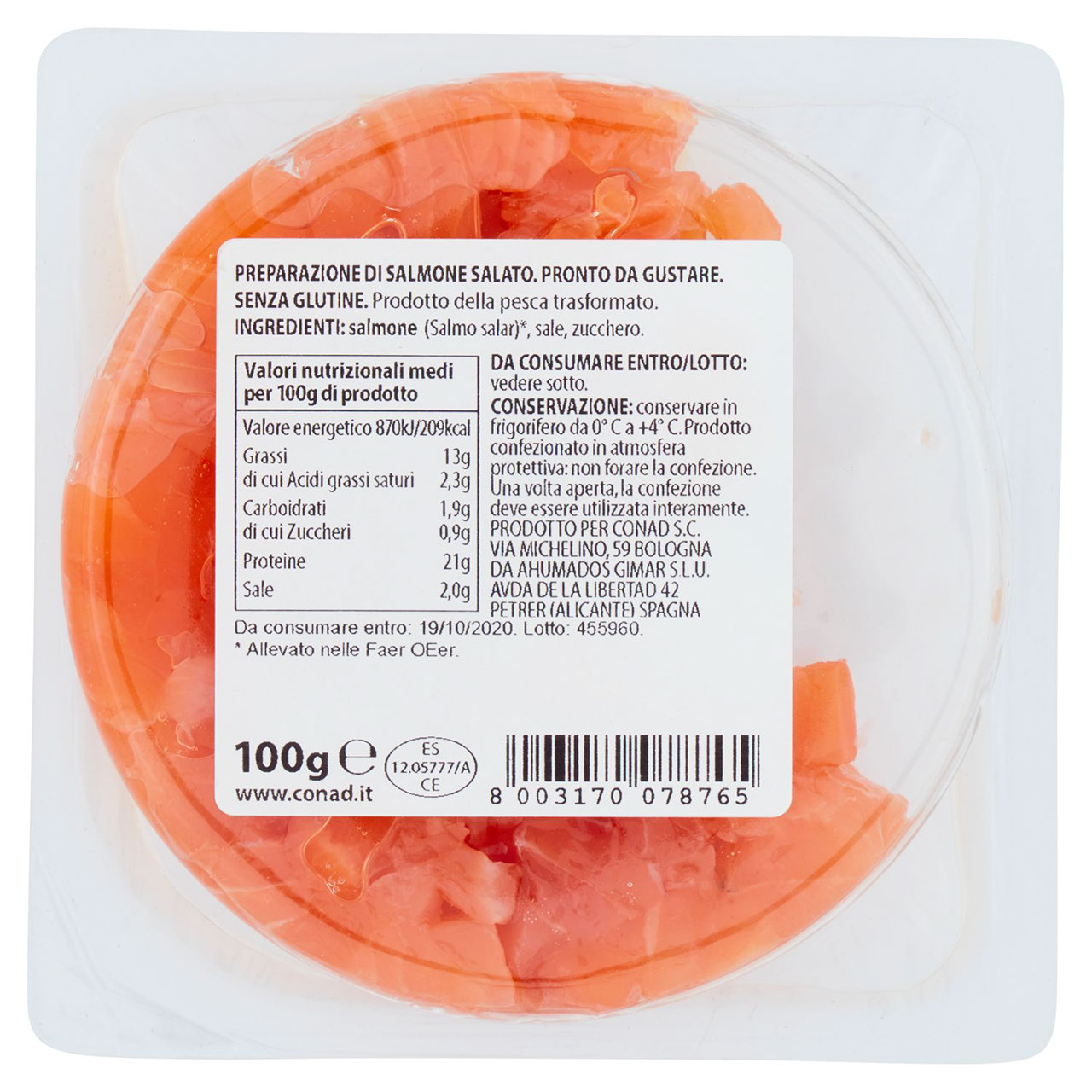 SAPORI & IDEE CONAD Tartare di salmone 100 g