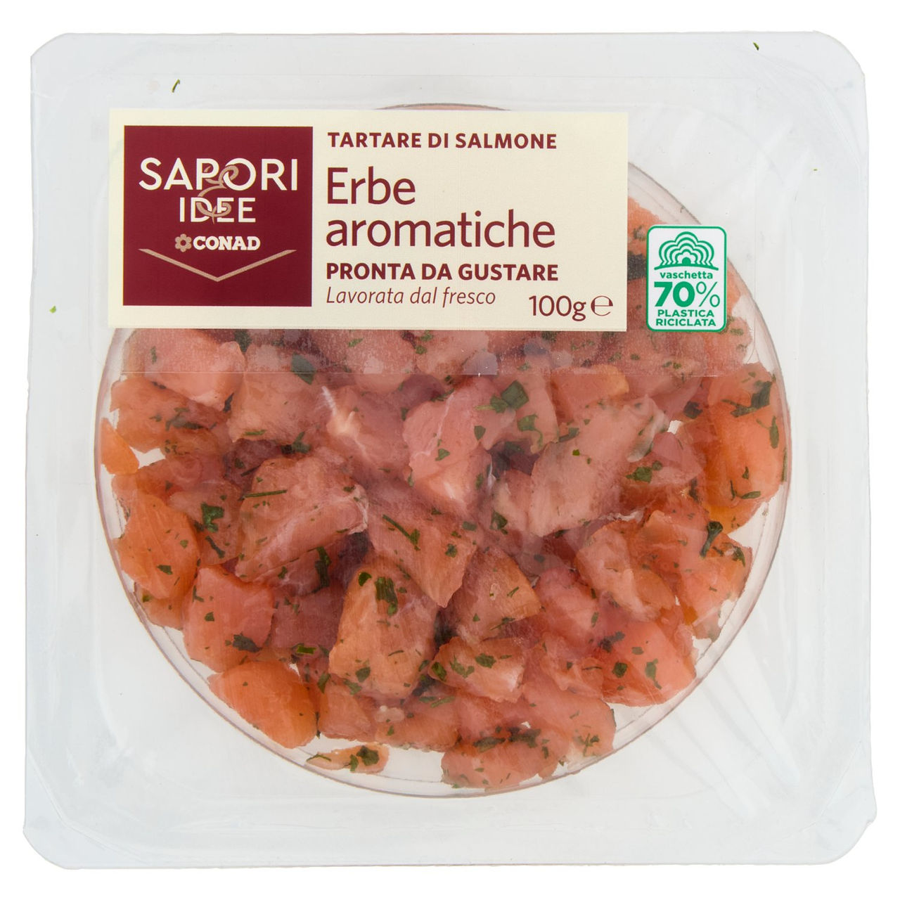 SAPORI & IDEE CONAD Tartare di Salmone Erbe aromatiche 100 g