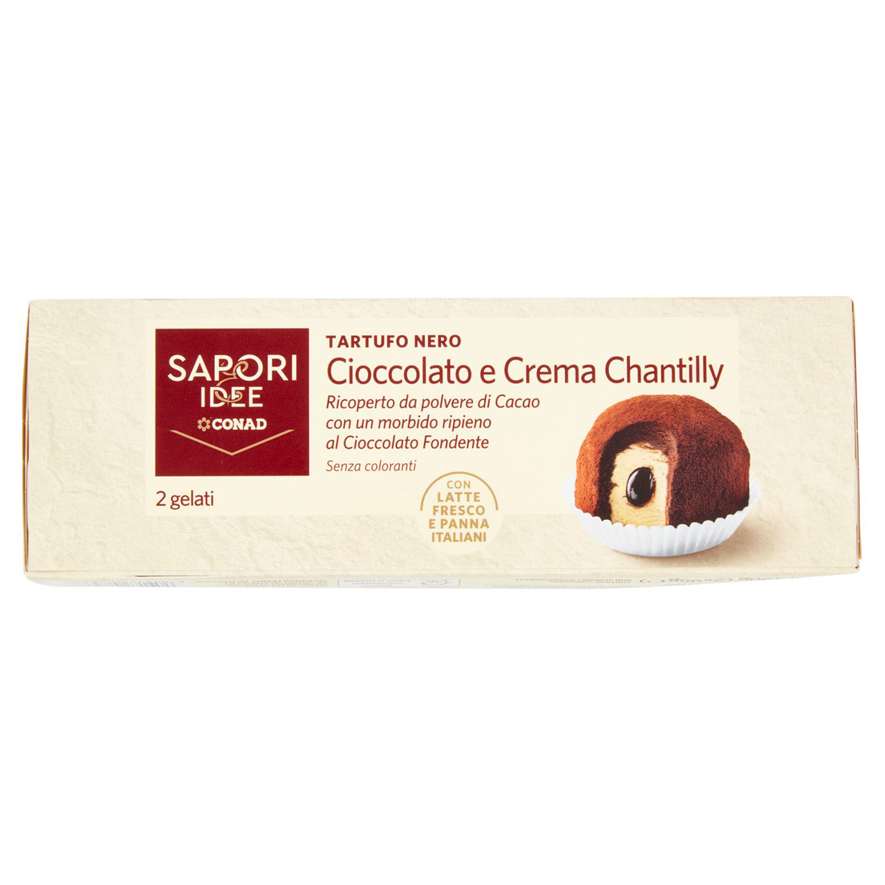 Tartufo Nero Cioccolato e Chantilly 2x95g Conad