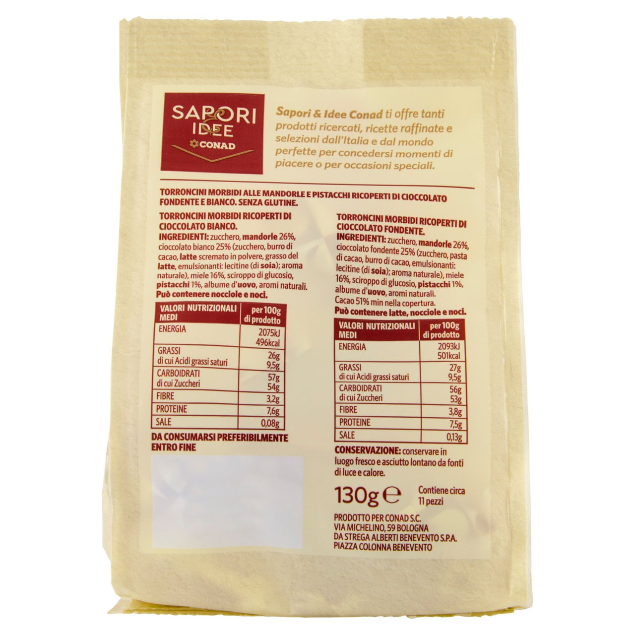 SAPORI & IDEE CONAD Torroncini Morbidi Ricoperti 130 g