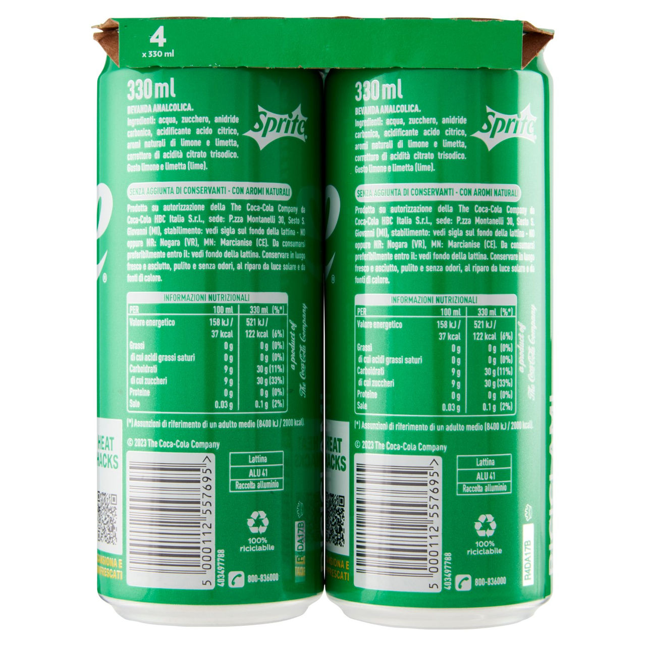 Sprite Bibita Gassata 330ml x 4 (Lattina)