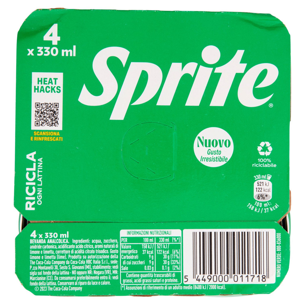 Sprite Bibita Gassata 330ml x 4 (Lattina)