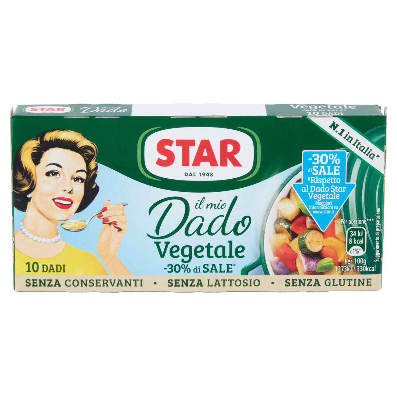 Star il Mio Dado Vegetale -30% di Sale# 10 Dadi 100 g