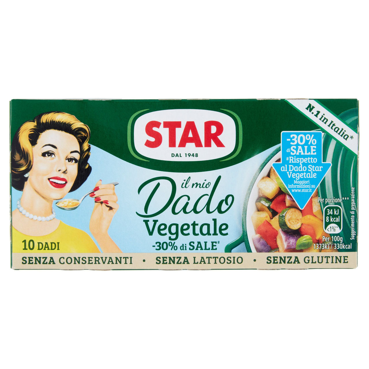 Star il Mio Dado Vegetale -30% di Sale# 10 Dadi 100 g